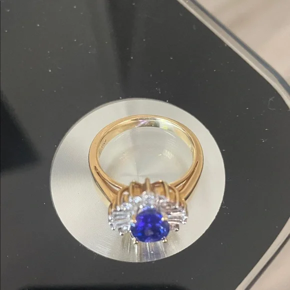 18K Yellow Gold LeVian Tanzanite and Diamond Ring - Picture 3 of 13